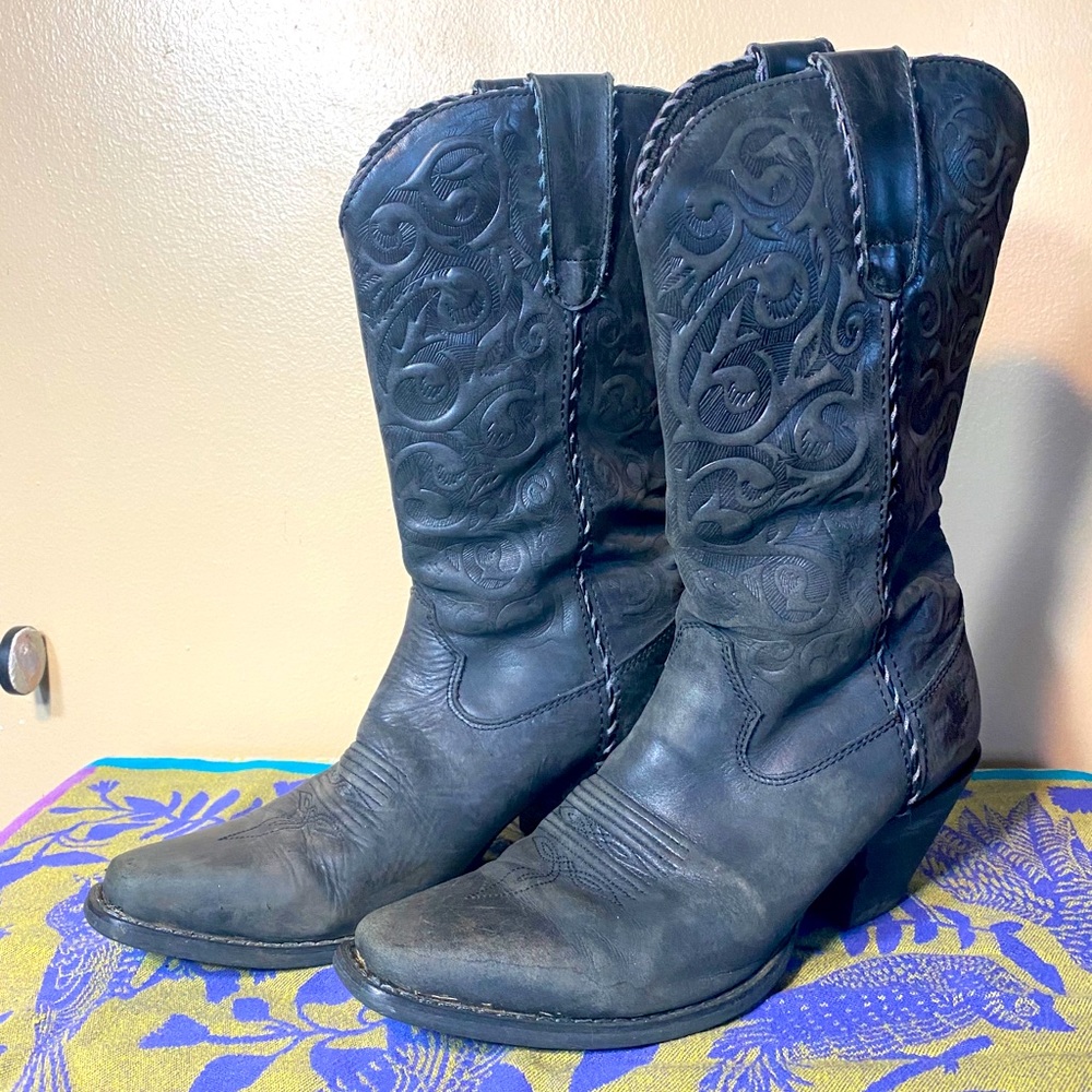 Charcoal gray Durango cowboy boots Sz8